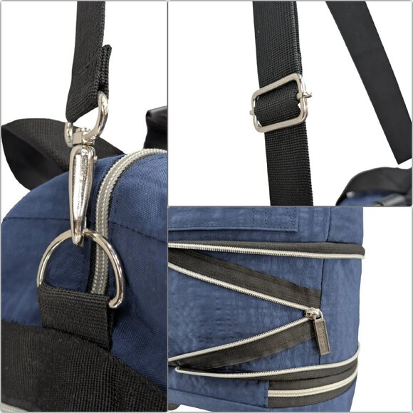 Biaggi Zipsak Expandable Carry On Bag Blue Black Rolling Travel Crossbody Bag - Picture 14 of 14